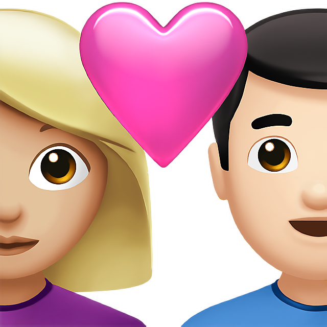 Couple With Heart: Woman, Man, Medium-Light Skin Tone, Light Skin Tone
