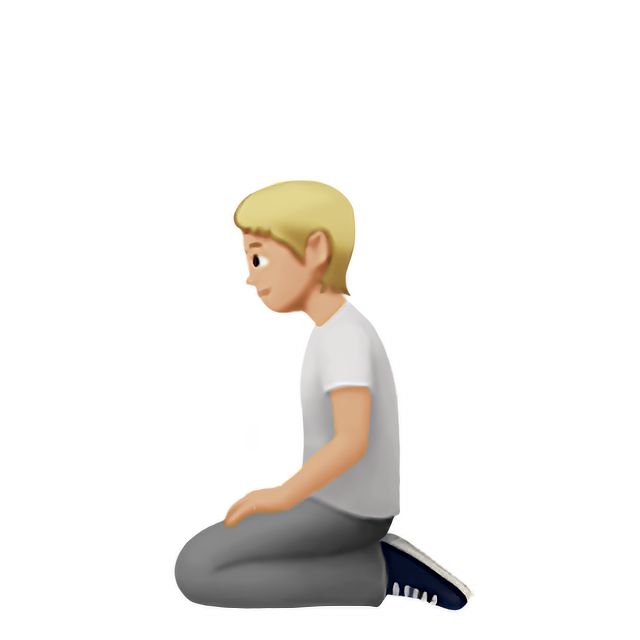Person Kneeling: Medium-Light Skin Tone