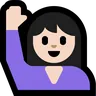 Person Raising Hand: Light Skin Tone Emoji 🙋🏻 image - Microsoft Windows 10 Segoe UI Emoji style