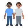 Men Holding Hands: Medium-Dark Skin Tone, Medium Skin Tone Emoji 👨🏾‍🤝‍👨🏽 image - Tossface style