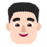 Man: Light Skin Tone, Curly Hair Emoji 👨🏻‍🦱 image - Microsoft Classic 2D style