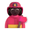 Woman Firefighter: Dark Skin Tone Emoji 👩🏿‍🚒 image - Microsoft 3D Fluent style