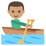 Person Rowing Boat: Medium Skin Tone Emoji 🚣🏽 image - EmojiTwo style