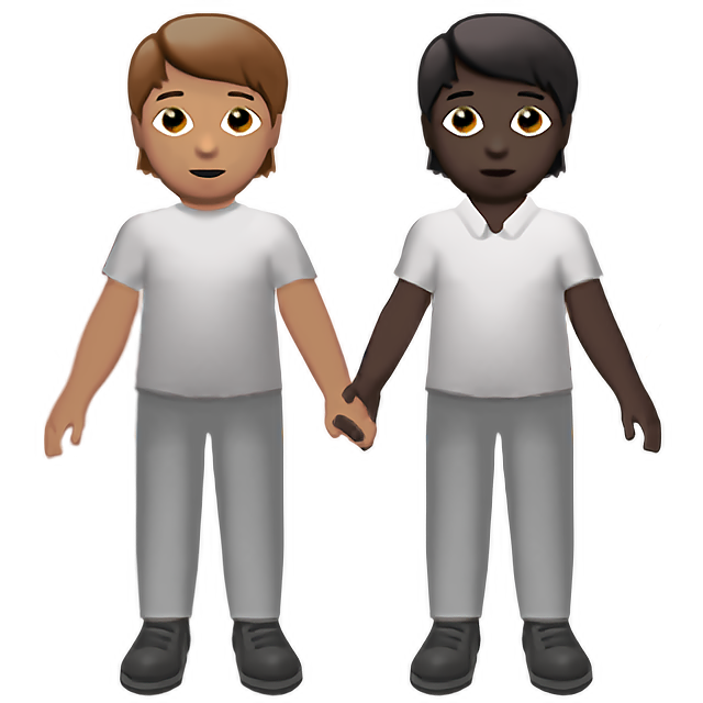 People Holding Hands: Medium Skin Tone, Dark Skin Tone