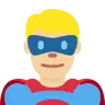 Man Superhero: Medium-Light Skin Tone Emoji 🦸🏼‍♂️ image - Twitter / X (Twemoji) style