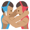 People Wrestling: Medium Skin Tone Emoji 🤼🏽 image - EmojiTwo style