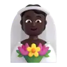 Person With Veil: Dark Skin Tone Emoji 👰🏿 image - Microsoft 3D Fluent style