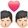 Kiss: Man, Man, Light Skin Tone Emoji 👨🏻‍❤️‍💋‍👨🏻 image - Samsung style