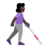 Woman With White Cane Facing Right: Dark Skin Tone