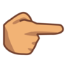Backhand Index Pointing Right: Medium Skin Tone Emoji 👉🏽 image - Emojidex style