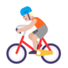 Person Biking: Medium-Light Skin Tone Emoji 🚴🏼 image - Microsoft Classic 2D style