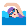 Woman Swimming: Light Skin Tone Emoji 🏊🏻‍♀️ image - Microsoft Classic 2D style