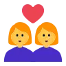 Couple With Heart: Woman, Woman Emoji 👩‍❤️‍👩 image - Tossface style