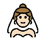 Woman With Veil: Light Skin Tone Emoji 👰🏻‍♀️ image - OpenMoji style