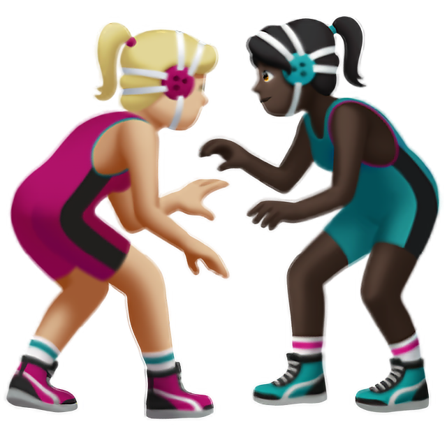 Women Wrestling: Medium-Light Skin Tone, Dark Skin Tone