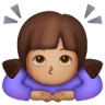 Woman Bowing: Medium Skin Tone Emoji 🙇🏽‍♀️ image - Samsung style