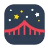 Pont durant la nuit Emoji 🌉 image - Tossface style