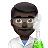 Man Scientist: Dark Skin Tone