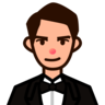 Person In Tuxedo: Medium-Light Skin Tone Emoji 🤵🏼 image - Emojidex style