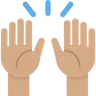 Raising Hands: Medium Skin Tone Emoji 🙌🏽 image - Twitter / X (Twemoji) style