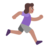 Woman Running Facing Right: Medium Skin Tone