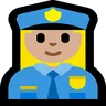 Woman Police Officer: Medium-Light Skin Tone Emoji 👮🏼‍♀️ image - Microsoft Windows 10 Segoe UI Emoji style