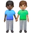 Men Holding Hands: Medium Skin Tone, Dark Skin Tone