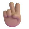 Victory Hand: Medium Skin Tone Emoji ✌🏽 image - Microsoft 3D Fluent style