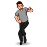 Man Dancing: Medium-Light Skin Tone Emoji 🕺🏼 image - Emojidex style