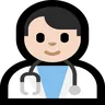 Man Health Worker: Light Skin Tone Emoji 👨🏻‍⚕️ image - Microsoft Windows 10 Segoe UI Emoji style
