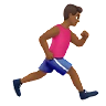 Man Running Facing Right: Medium-Dark Skin Tone Emoji 🏃🏾‍♂️‍➡️ image - Apple style