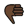 Thumbs Down: Dark Skin Tone Emoji 👎🏿 image - OpenMoji style