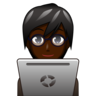 Technologist: Dark Skin Tone Emoji 🧑🏿‍💻 image - Emojidex style