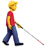 Man With White Cane Facing Right Emoji 👨‍🦯‍➡️ image - Apple style