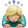 Woman Bowing: Medium-Light Skin Tone Emoji 🙇🏼‍♀️ image - WhatsApp style