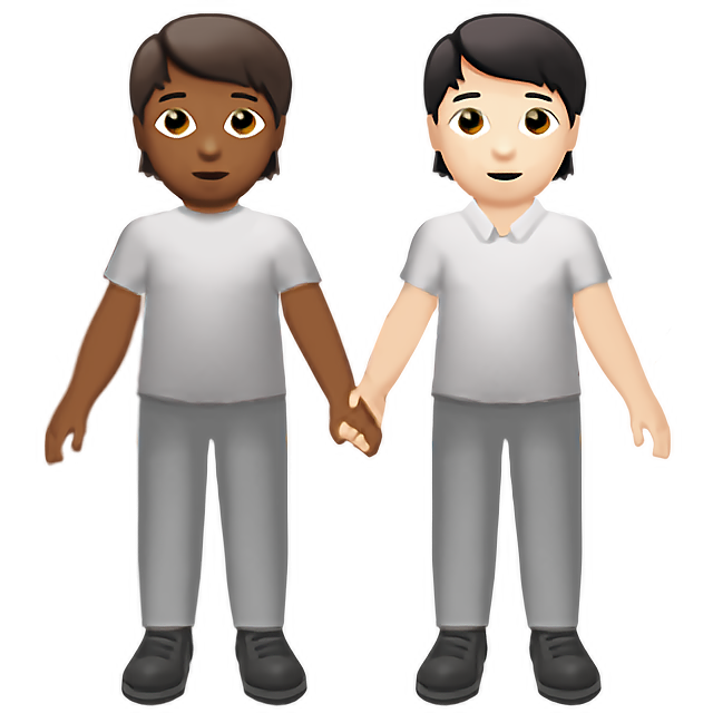 People Holding Hands: Medium-Dark Skin Tone, Light Skin Tone