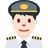 Man Pilot: Light Skin Tone Emoji 👨🏻‍✈️ image - Twitter / X (Twemoji) style