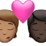 Kiss: Person, Person, Medium Skin Tone, Dark Skin Tone Emoji 🧑🏽‍❤️‍💋‍🧑🏿 image - Apple style