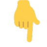 Emoji Fehér lefelé mutató kézimutató mutató 👇 image - Skype style