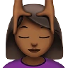 Woman Getting Massage: Medium-Dark Skin Tone Emoji 💆🏾‍♀️ image - Apple style