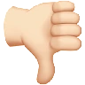 Thumbs Down: Light Skin Tone Emoji 👎🏻 image - Apple style