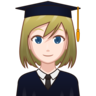 Woman Student: Light Skin Tone Emoji 👩🏻‍🎓 image - Emojidex style
