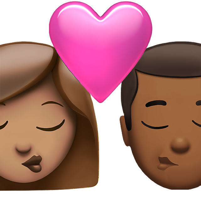 Kiss: Woman, Man, Medium Skin Tone, Medium-Dark Skin Tone