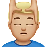 Man Getting Massage: Medium-Light Skin Tone Emoji 💆🏼‍♂️ image - Apple style
