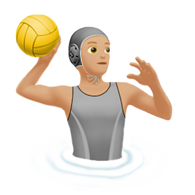 Person Playing Water Polo: Medium-Light Skin Tone