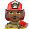 Man Firefighter: Medium-Dark Skin Tone Emoji 👨🏾‍🚒 image - Apple style