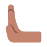 Leftwards Pushing Hand: Medium Skin Tone Emoji 🫷🏽 image - Tossface style