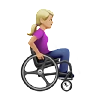 Woman In Manual Wheelchair Facing Right: Medium-Light Skin Tone Emoji 👩🏼‍🦽‍➡️ image - Apple style