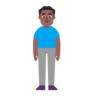 Man Standing: Medium-Dark Skin Tone Emoji 🧍🏾‍♂️ image - Microsoft Classic 2D style