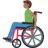 Man In Manual Wheelchair: Medium-Dark Skin Tone